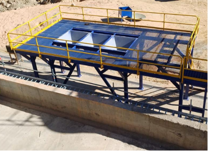 aurynmining's tweet photo. Feb 11, 2026 - Installation of the filter press base continues; an access ladder installed, handrails have been installed. https://t.co/84sBnMjZQ8