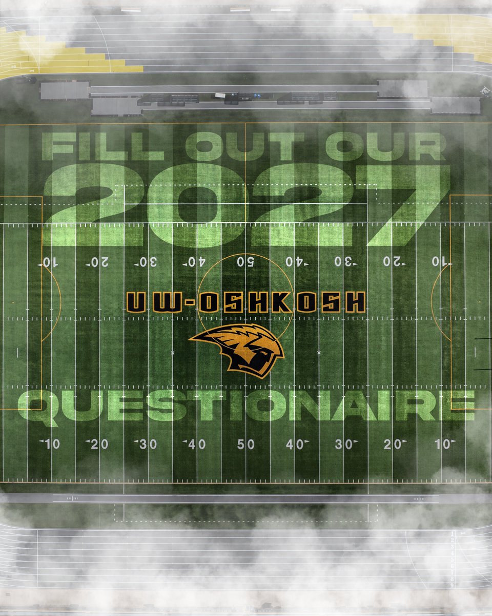 UWOFootball's tweet photo. Class of 2⃣0⃣2⃣ 7⃣ — our recruiting questionnaire is 𝐋𝐈𝐕𝐄! 

Introduce yourself, link your film, and help our staff learn more about you! ⚡️

Fill it out here ➡️ https://t.co/1zP8BLSjZS

#GoldStandard | #ComeToTheValley https://t.co/8BAIBVS7rT