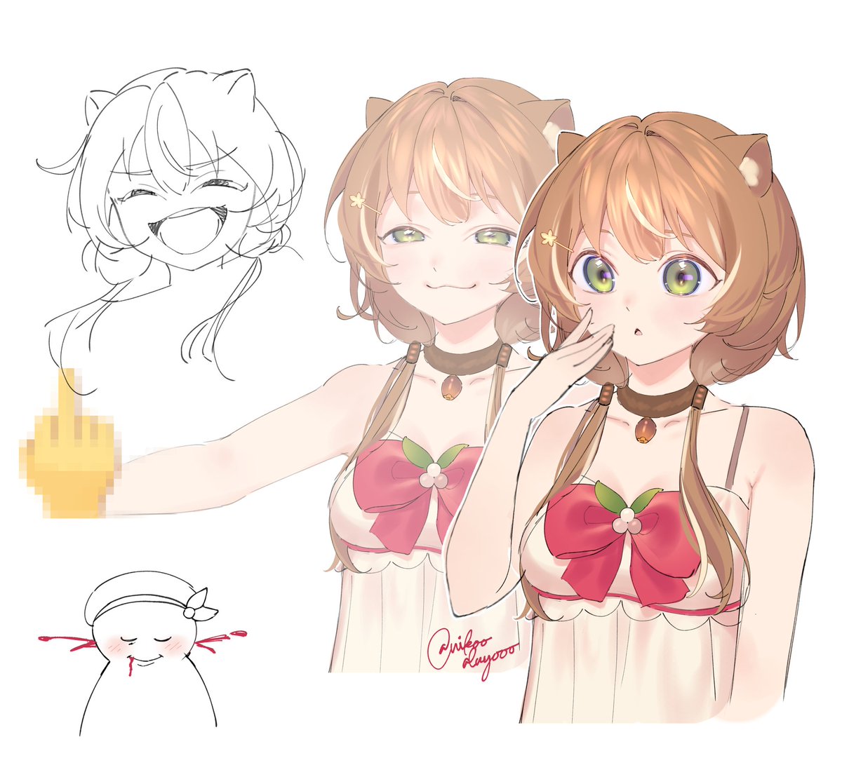 nikoodayooo's tweet image. Debut Risu before unleashing the RISU probably #Risu_meme #iRISUtration