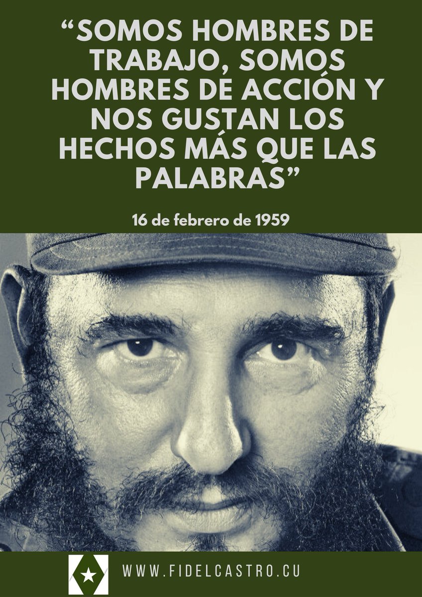 CopextelP49947's tweet photo. 16 de Febrero de 1959 🎙️#FidelCastro: “Somos hombres de trabajo, somos hombres de acción y nos gustan los hechos más que las palabras”. https://t.co/EbcH9BUxcy