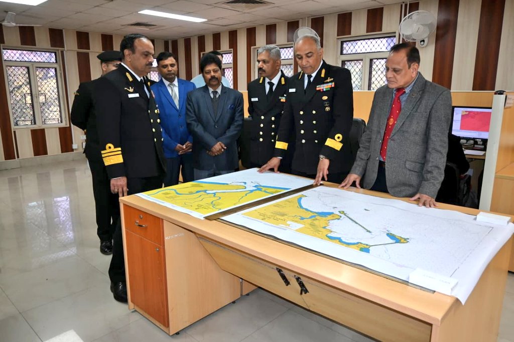 PRODefDehradun's tweet photo. Vice Admiral Rajesh Dhankhar, AVSM, NM, Director General, #ProjectSeabird visited #NHODehradun and was apprised on #INHD's key roles, ongoing initiatives & operational capabilities.
The flag officer visited the Marine Data Production Centre, hydrographic operations & chart production department.
He also interacted with staff and commended their professional commitment towards supporting maritime safety and national objectives.
@SpokespersonMoD
@HQ_IDS_India
@indiannavy
@IndiannavyMedia
@LtGenGurmit
@SethSanjayMP
@DefenceMinIndia
