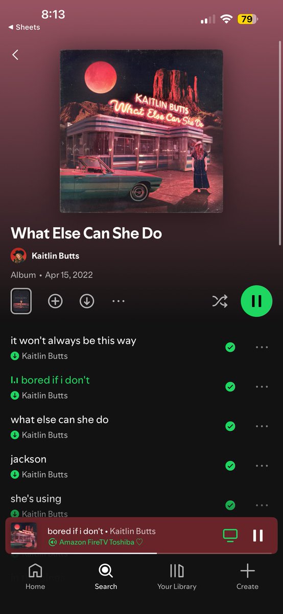 healey_nate's tweet photo. Listening to an album everyday for a year and eating each one. Day 4. What Else Can She Do by Kaitlin Butts 

(I will always be a sucker for a good cover) https://t.co/1f6CkLzu5v