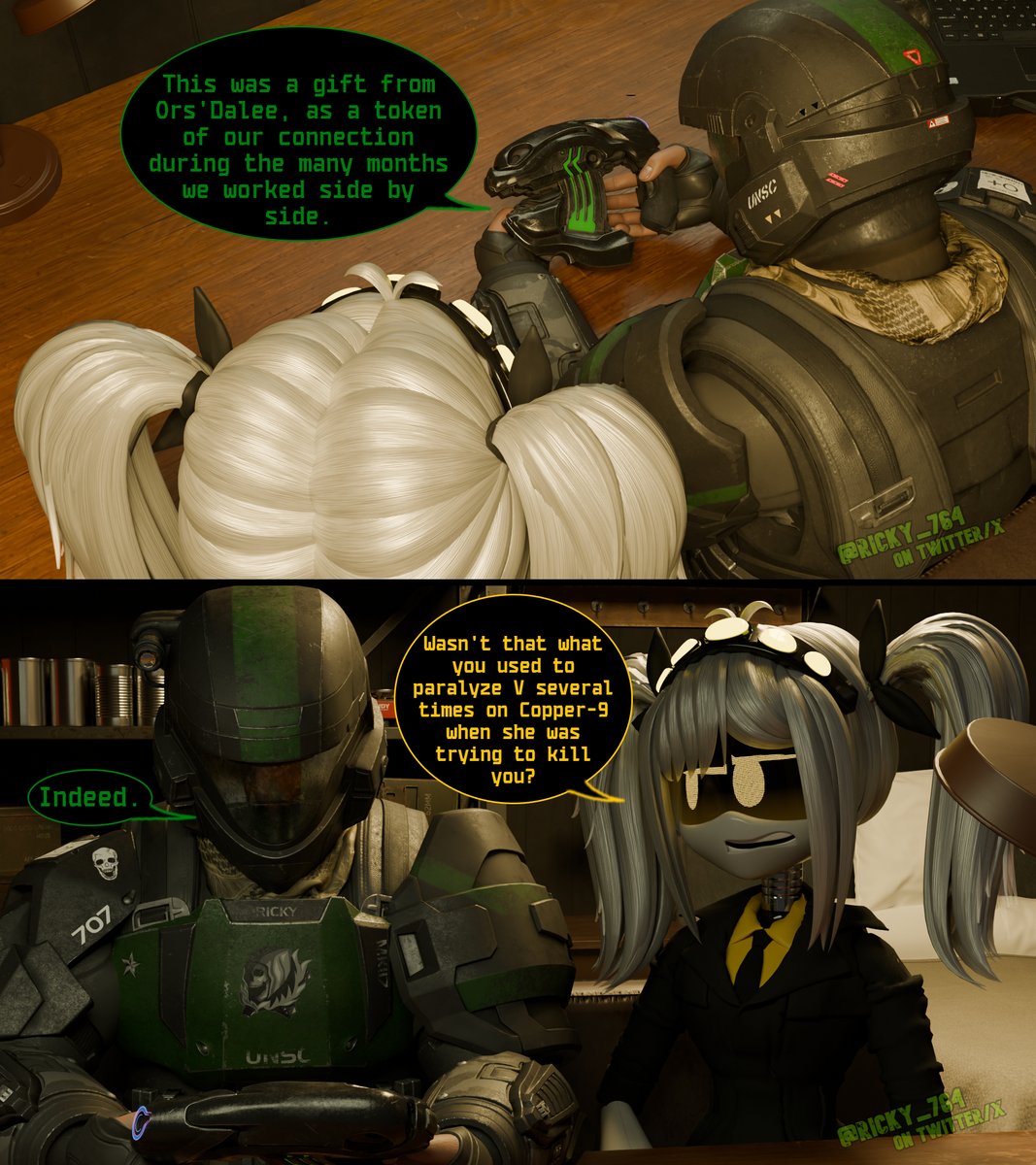 "This gift was... Wait what?"
Official Mini-comic of Project: Lights Out 💡 

#MurderDrones #mdtwt #ProjectLightsOut #SerialDesignationJ