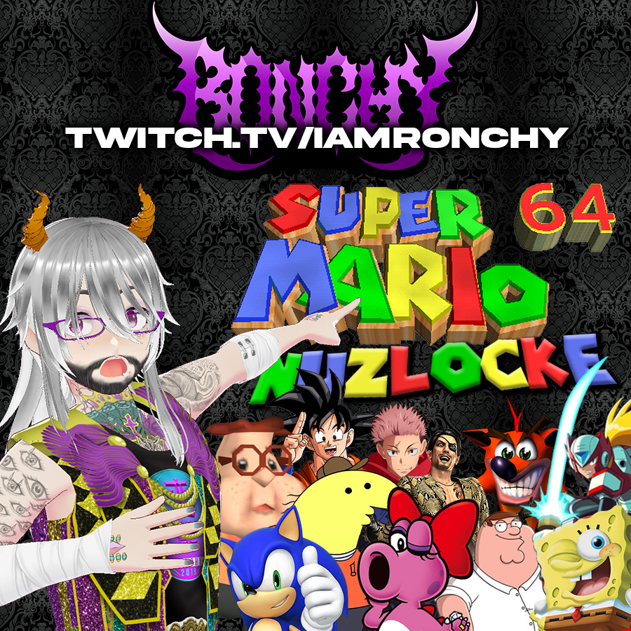 iamronchy's tweet photo. We finished Chrono Cross today! Tomorrow, we switch things up with Super Mario 64 Nuzlocke. Each world, we randomly get a character. If they die, they stay dead. 1-Ups don't mean a thing. We play until we beat the game! See y'all tomorrow!

#twitch #vtuber #cartoons #gaming https://t.co/JHa5MpXWPF
