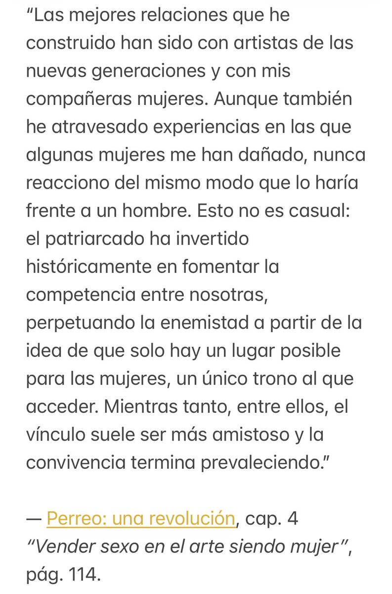 Recomiendo muchísimo leer “Perreo: una revolución” de Cazzu.
Aflojemos con enemistar y denigrar a artistas a quienes les costó tanto llegar al lugar que hoy ocupan.