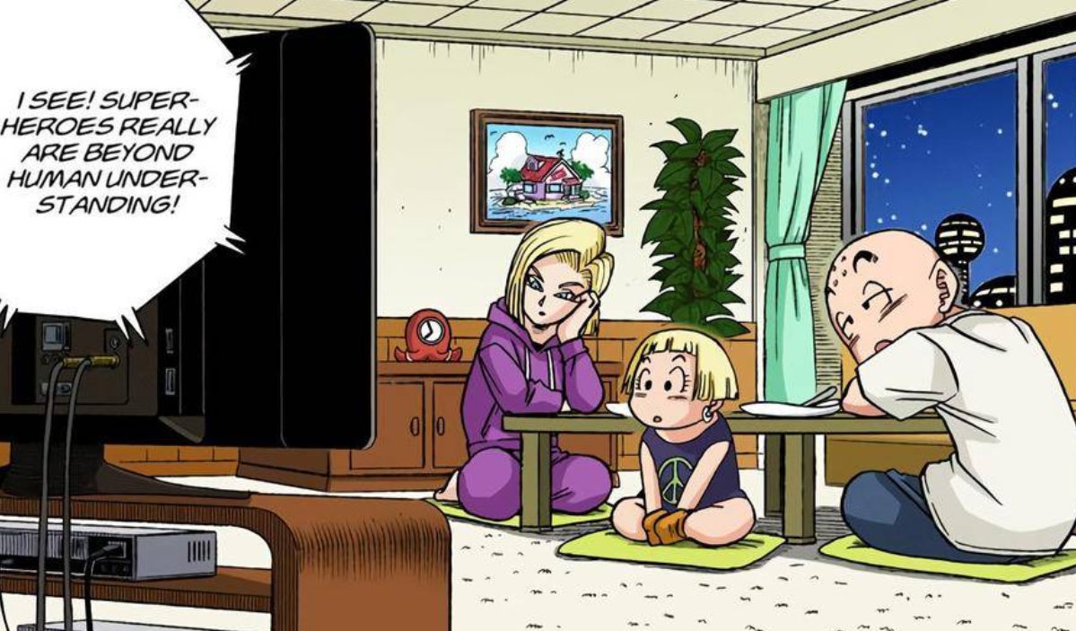 I love 18 and krillin being tired of hercule's shit but marron being captivated