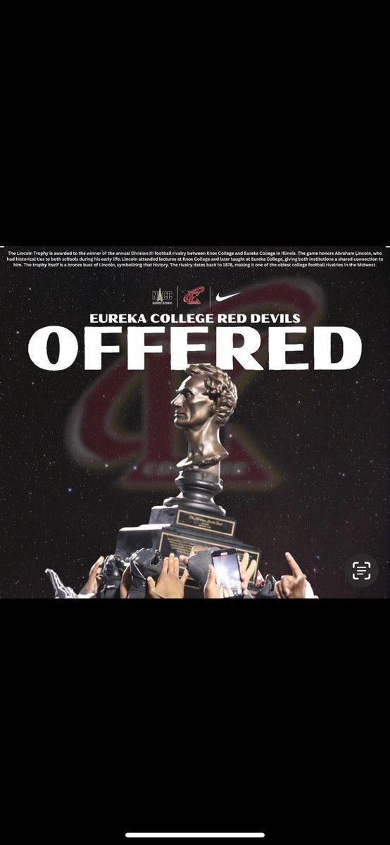 After a great conversation with coach <a href="/TheRedZoneCoach/">Coach Terrell</a> I’m Blessed to receive an offer from Eureka college Go Red Devils <a href="/WoodrowLoweJr/">Coach Woodrow Lowe</a>