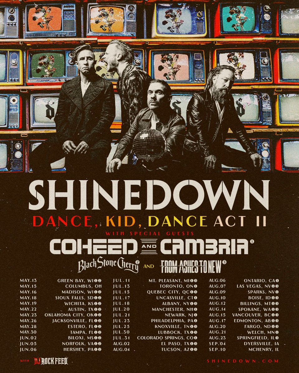 Cherry Heads! We are incredibly excited to announce that we will be joining SHINEDOWN on their tour Dance, Kid, Dance Act II this May and June! Tickets go on sale Friday at 10am local.
blackstonecherry.com
