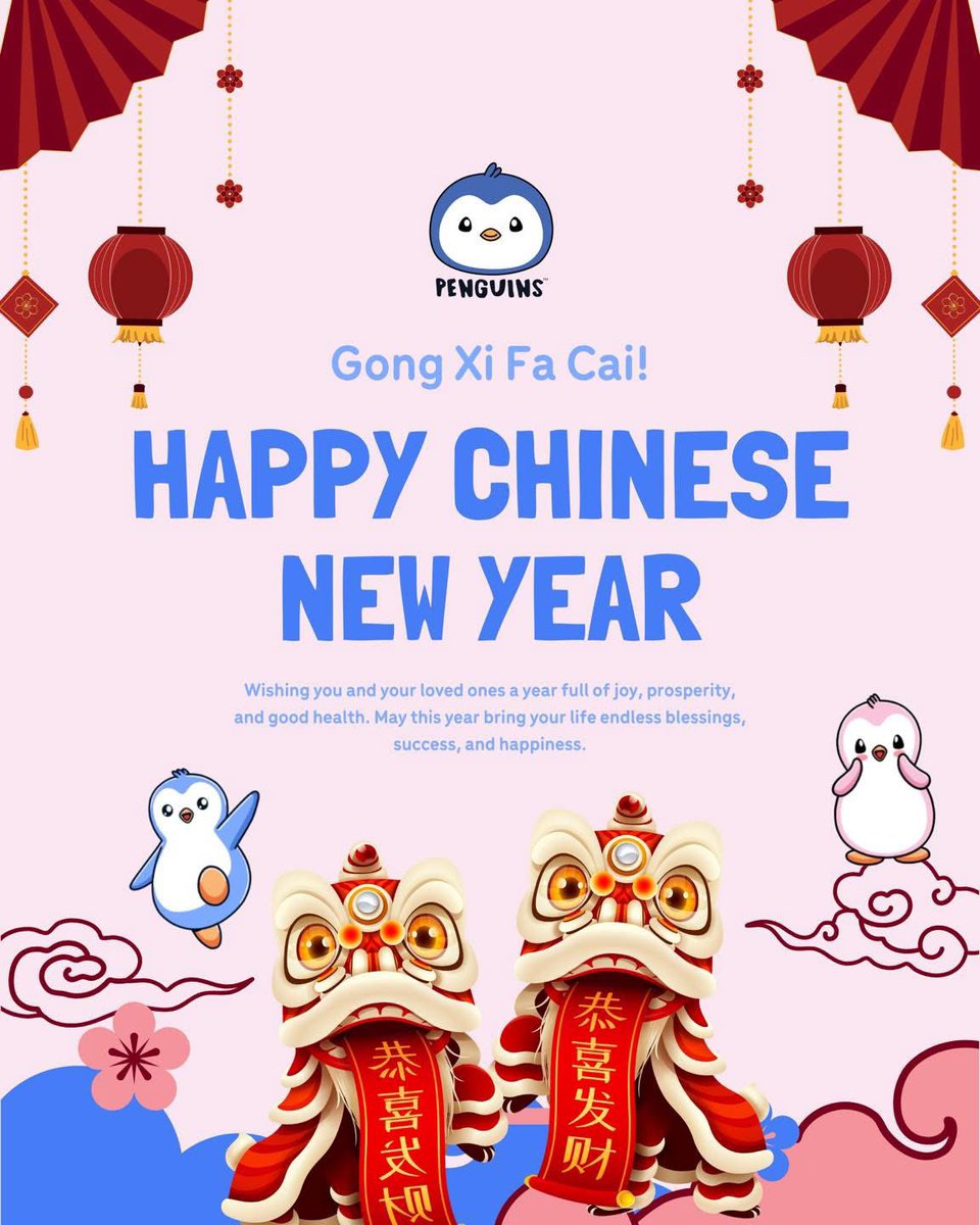 Prosperity, happiness, and love for the year ahead. 🧧🎊

Happy Chinese New Year from Penguins! 🐧✨

📍 PENGUINS CAFÉ + RESTOBAR
Tagaytay Bypass Rd., TCI Road, Brgy Maitim 2nd Central, Tagaytay City PH

#PenguinsCafe #ChineseNewYear #Tagaytay #TagaytayCafe <a href="/pudgypenguins/">Pudgy Penguins</a> $PENGU