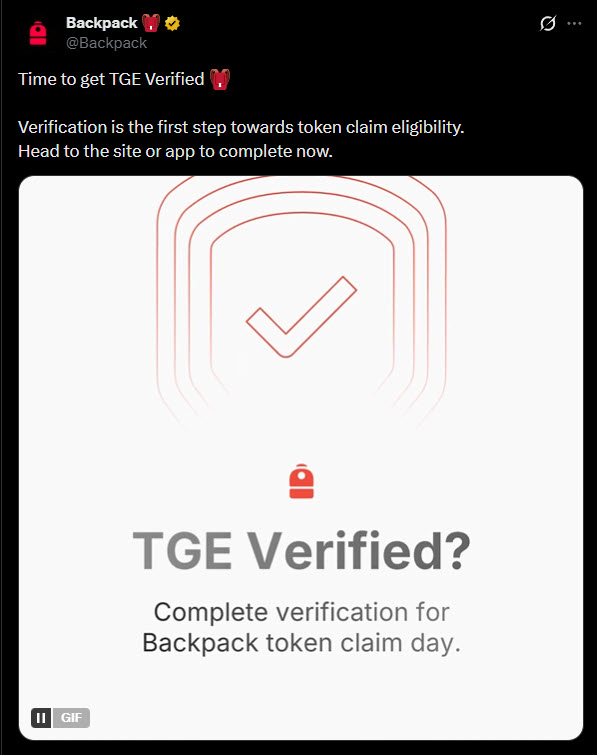 Crypto_Benz's tweet photo. 📌 Update! @Backpack PerpDex เชน @solana ในตำนาน เปิดให้ verify เพื่อรับ Airdrop แล้ว

เข้าเว็บแล้วจะเจอแท็บแจ้งเตือนด้านบนให้ verify
https://t.co/tgN3nrwRs2

ส่วน allocation ไม่มีให้เช็คครับ

#backpack https://t.co/RnLLy2n7ne