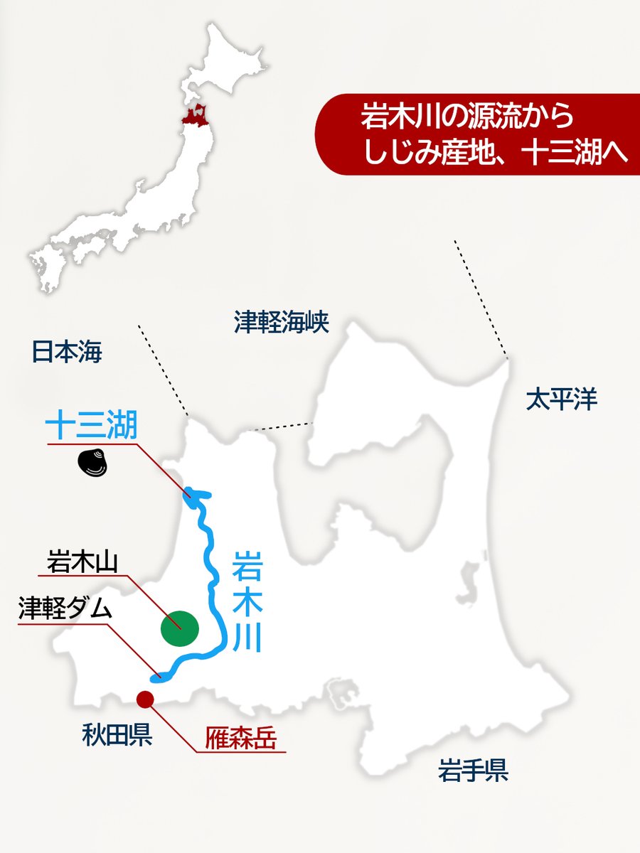 青森県民でも「えっそうだったの!?」と驚く方がいそうですが、岩木川は岩木山から流れ出てはいないです。