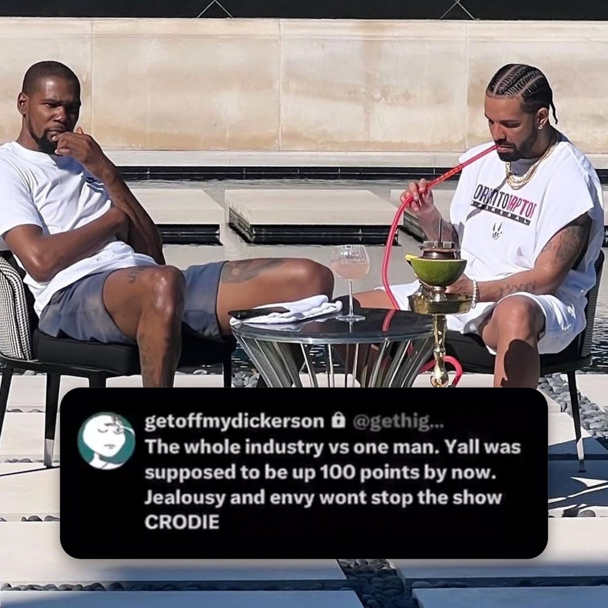 KD's thoughts on the Kendrick Lamar / Drake beef via his alleged burner account 👀

"The whole industry vs one man. Yall was supposed to be up 100 points by now."