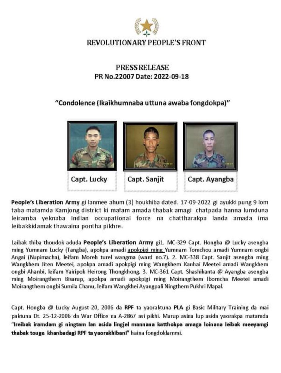 Maj Digvijay Singh Rawat, Kirti Chakra (Retd) tweet media