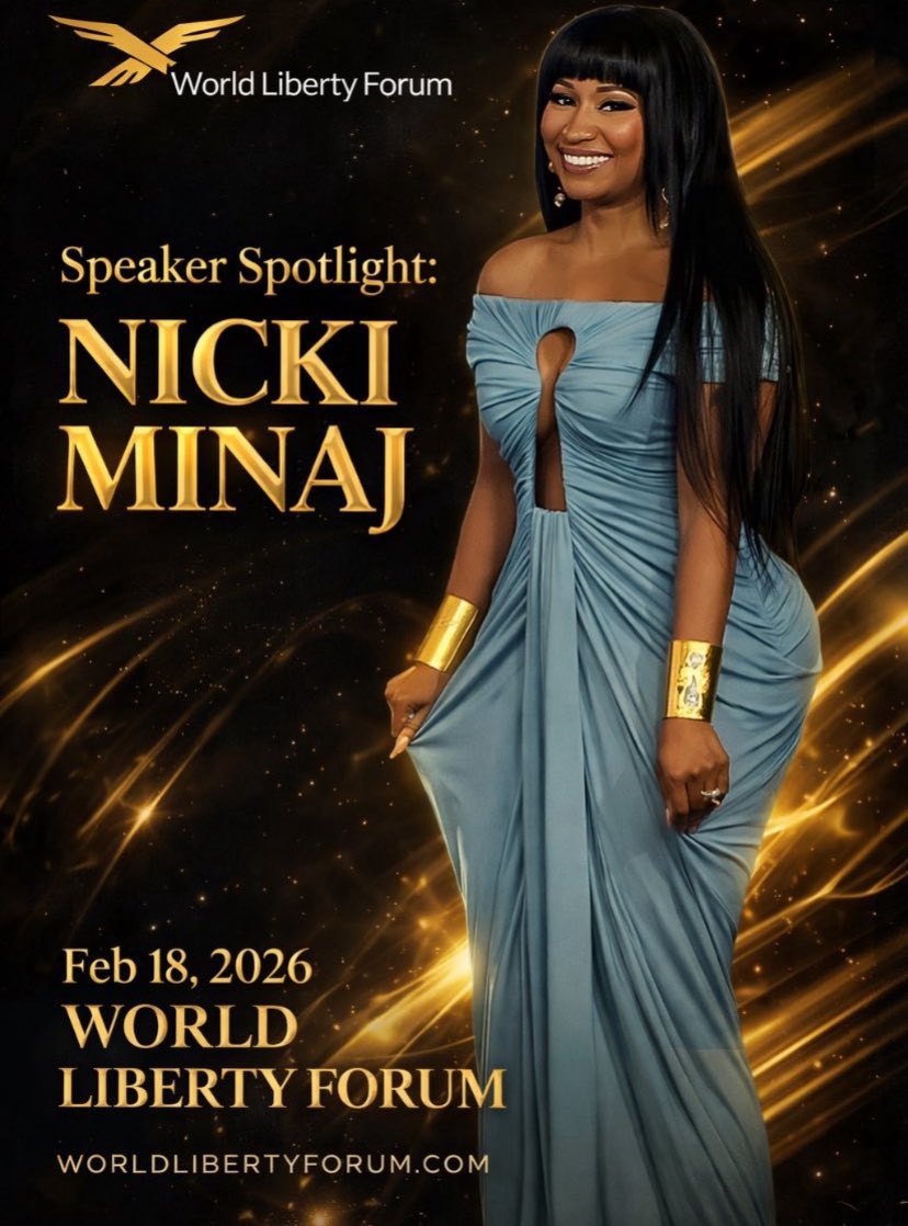 On Tuesday, February 18, <a href="/NICKIMINAJ/">Nicki Minaj</a> is set to make an appearance at the World Liberty Forum ✨🌎🗽

“The Forum will bring together an unprecedented assembly of leaders from global finance, technology, sports, media, and government for a day of high-level dialogue on the forces