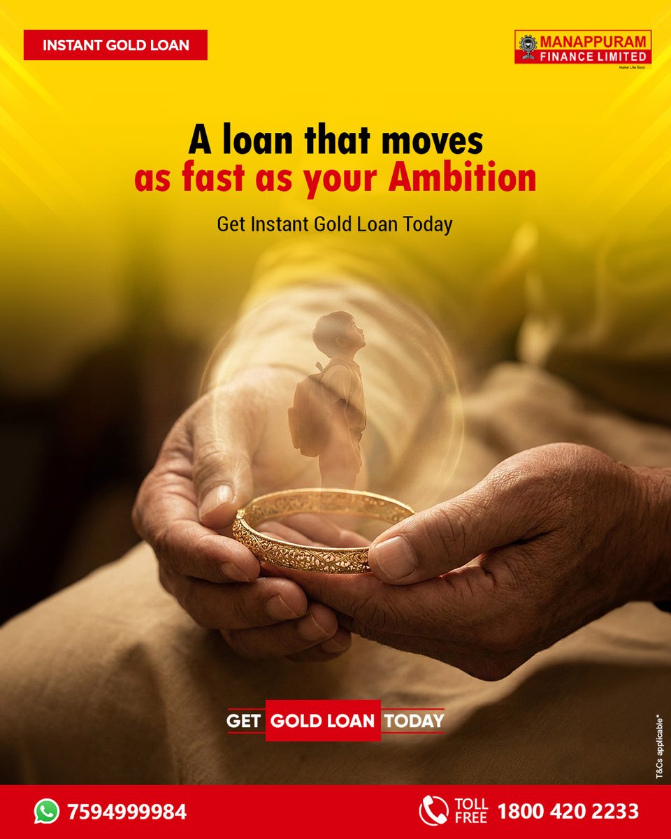 ManappuramMAFIL's tweet photo. Choose the gold loan that respects your time. Get instant financial support from Manappuram Finance.

Apply now: https://t.co/RTd7bD4Za7

#ManappuramFinance #InstantGoldLoan #FastestGoldLoan #NoWaiting #GoldLoanMadeEasy #YourGoldYourPower #DreamsStartNow #EmpoweringDreams https://t.co/C1My2xHgt4