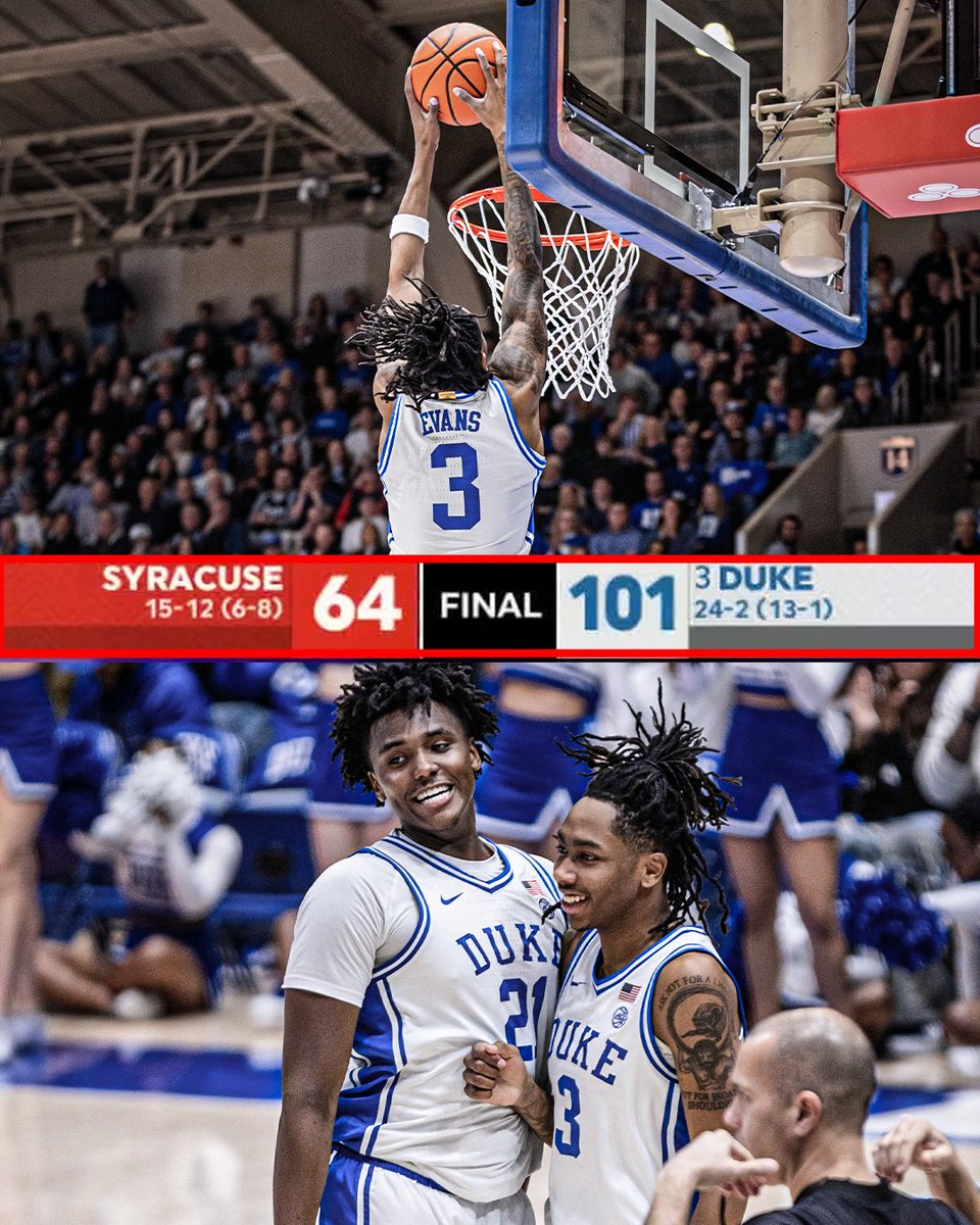 espn's tweet photo. NO. 3 DUKE DROPS 101 POINTS EN ROUTE TO A BIG WIN OVER SYRACUSE 😳

📸: @DukeMBB https://t.co/DksD5FOsfV