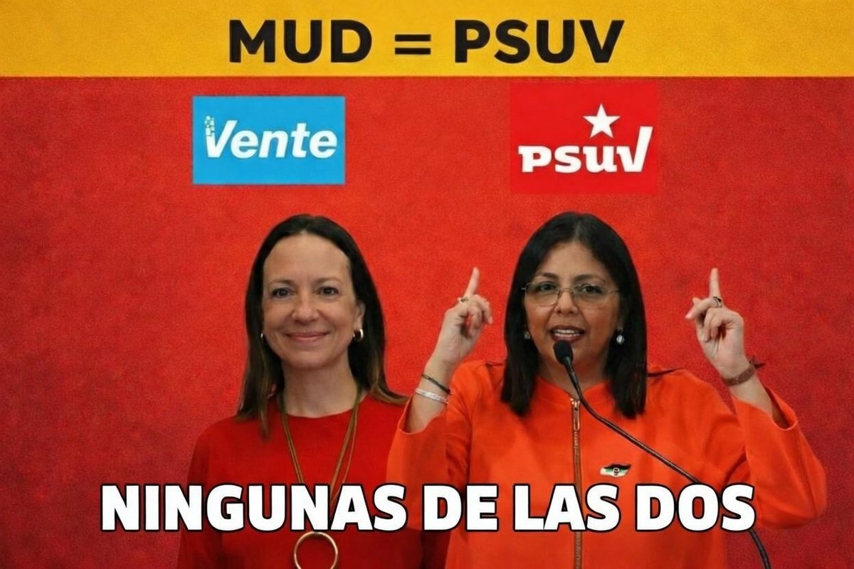 Delcy Rodríguez y María Corina Machado son dos caras del mismo sistema fracasado.

El país no quiere reciclaje político. Quiere ruptura 🇻🇪 ⚡(FIN). 
#EstoyConBittar #LibertadONada
