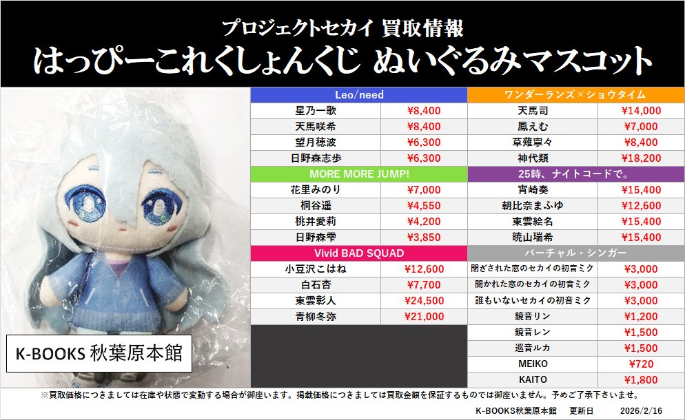 買取情報】 #プロセカ #プロジェクトセカイ はっぴーこれくしょんくじ