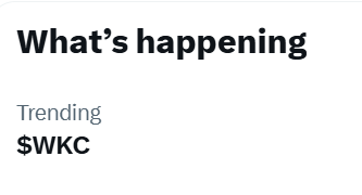 $WKC is trending! Congrats!