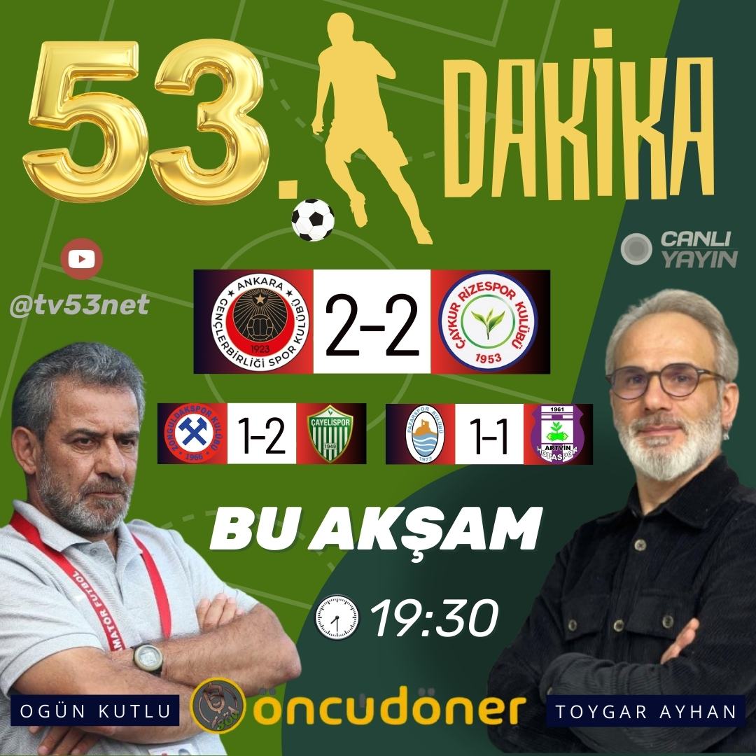 ⚽ Rize futbolunda puan savaşları!

🚀 60. Bölümde gündem yoğun: 🔹 Gençlerbirliği 2-2 Rizespor 🔹 Pazarspor 1-1 Artvin Hopaspor 🔹 Zonguldakspor 1-2 Çayelispor

👇 İzlemek için: 📍 youtube.com/watch?v=PjQc5I…

#Rizespor #Pazarspor #Çayelispor #Rize #Futbol #53Dakika