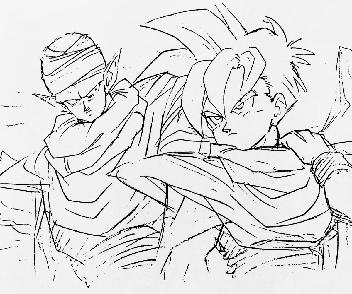 これが元原画ラフスケッチ。 #ピッコロ #孫悟飯 #Gohan #DBZ #Furujun