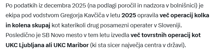 Ortopedija Novo mesto je v letu 2025 opravila več operacij kolka kot UKC Maribor ali UKC Ljubljana. Koliko bi jih šele opravili, če ne bi umetno podaljševali teh (po Ljolju in Golobu) navideznih čakalnih vrst?
Odjebite budale! 
Volite desno za nove kolke in kolena...
#ljoljo_laže