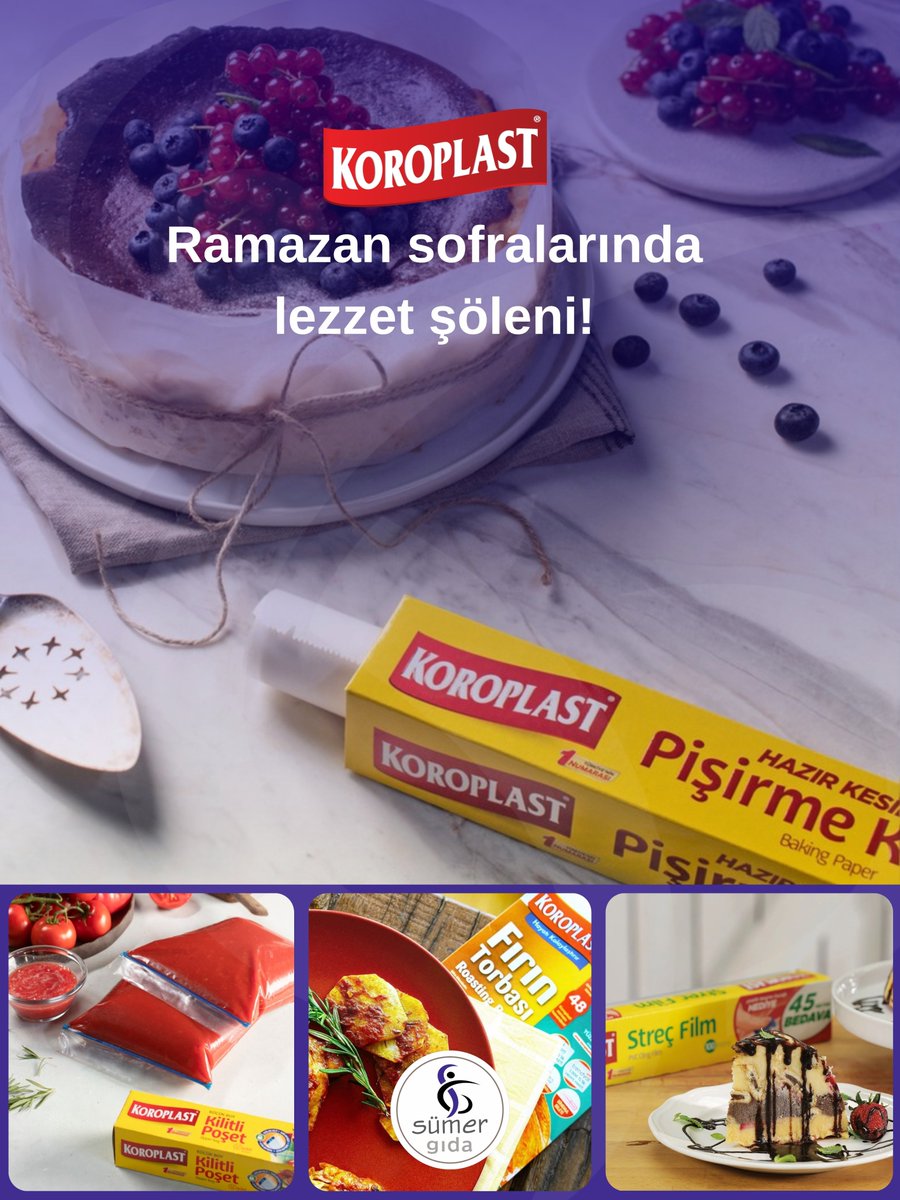 Ramazan sofralarında lezzet şöleni!
Fırında tam kıvam, saklamada tazelik, mutfakta pratiklik…
<a href="/koroplast/">Koroplast</a>  ile iftara hazırlık çok daha kolay.

#SümerGıda #Ramazan