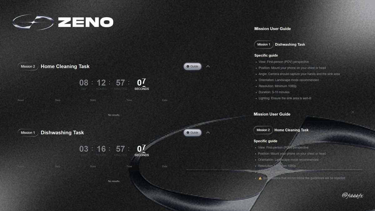 Buat kalian yang suka research data, AI, sama airdrop hunting ini bukan task receh.

app.zen-o.xyz/dashboard

ZenO lagi build data buat Physical AI. Bukan farming tweet. Bukan spam testnet.
Ini kontribusi real-world data.

Kalau ngerti narasinya, ini menarik.

Kenapa relevan?