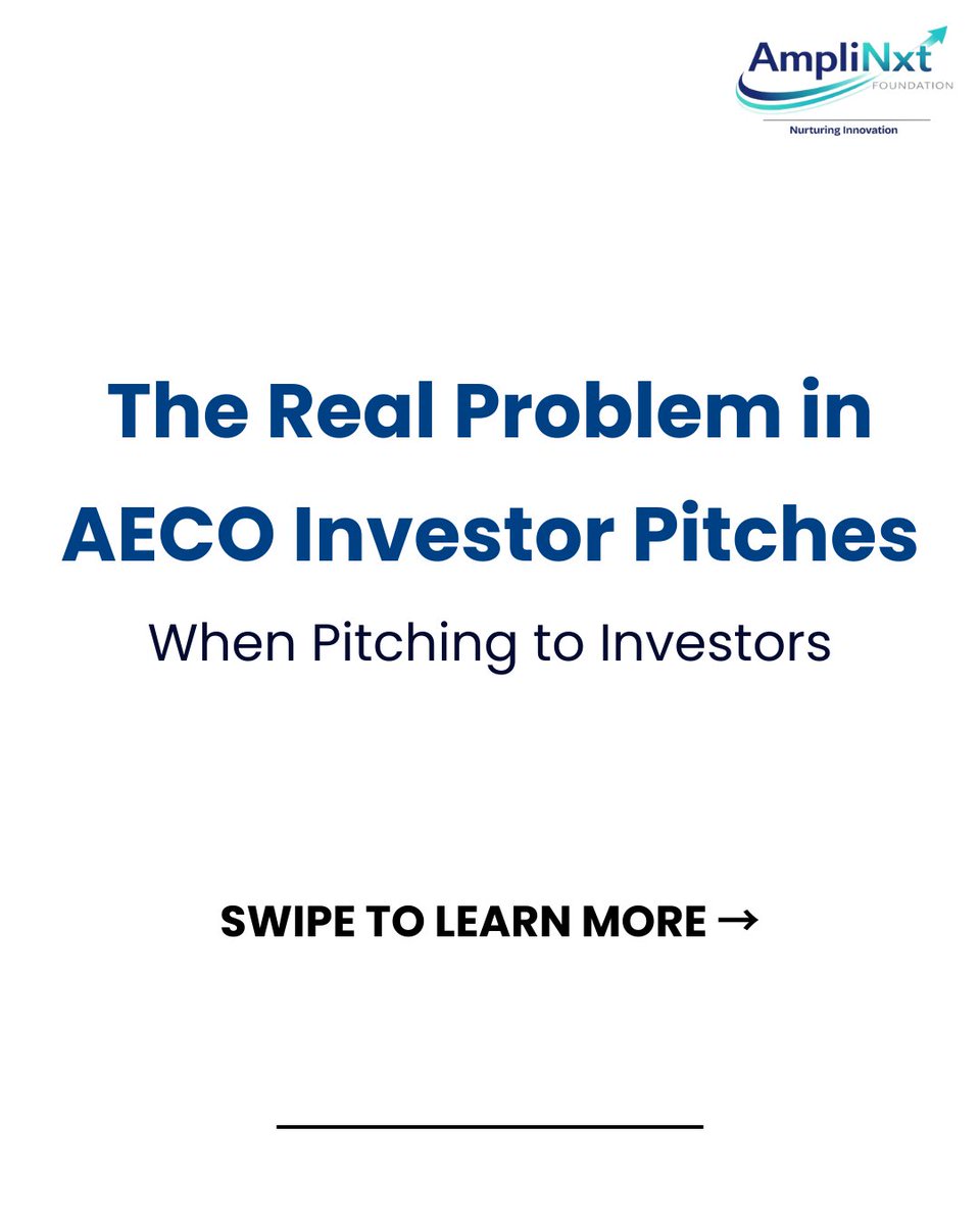 AmpliNxt's tweet photo. In AECO, investors don’t fund features.
They fund for 𝗰𝗿𝗲𝗱𝗶𝗯𝗶𝗹𝗶𝘁𝘆📌

Pitch wisely.
Prove industry reality, not just innovation.

Registration link 👇
https://t.co/6OX1j55bCN

#amplinxtfoundation #aeco #entrepreneurs https://t.co/loixt0VxTG