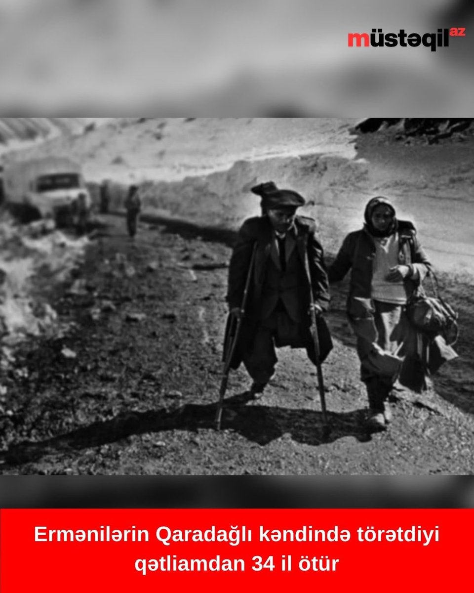 Ermənistan Silahlı Qüvvələrinin Xocavənd rayonunun Qaradağlı kəndində törətdiyi qətliamdan 34 il ötür.

#musteqilaz #sonxeberler