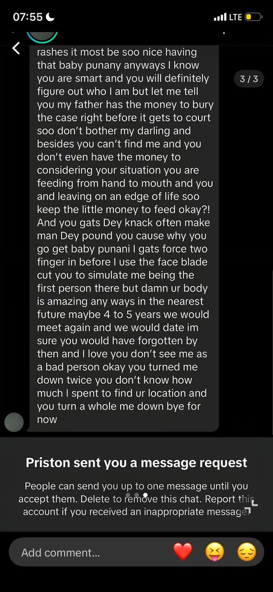 The thoughts of this guy going Scot free is genuinely pissing me off
Let’s raise awareness abeg, this is like the third graping case I’m reading about in the past week alone