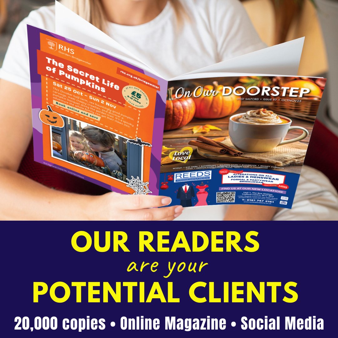 OUR READERS ARE YOUR POTENTIAL CLIENTS

Do you want more local clients?

We can help you reach c.50,000 residents in our next issue.

20,000 copies delivered - it's a great way to find NEW &amp; REPEAT clients.

Next issue: AprMay26

To book

E: susie@onourdoorstep.uk