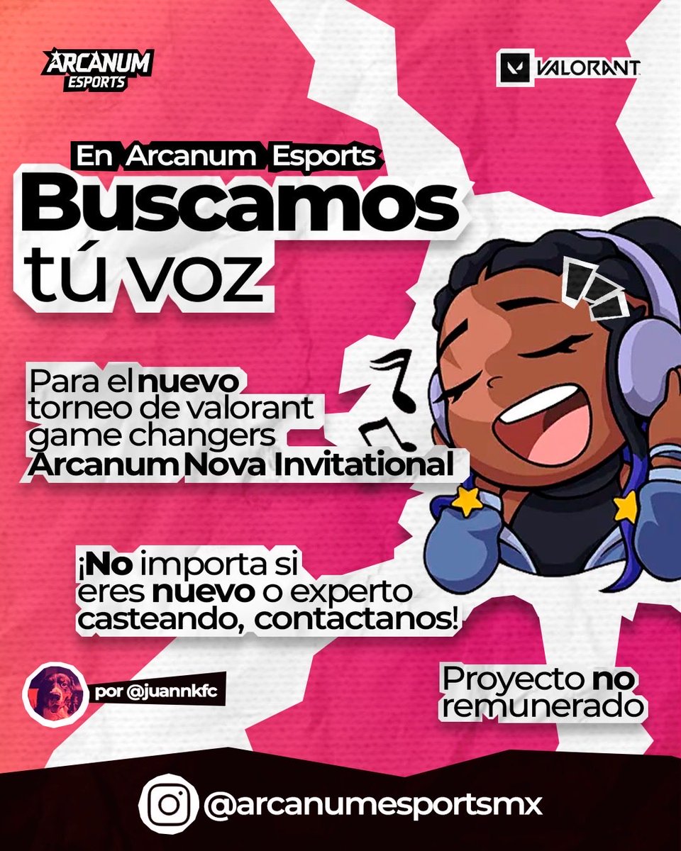 ¿Quieres castear el
Arcanum Supernova Invitational?
¡Envíanos un dm!
#VALORANT