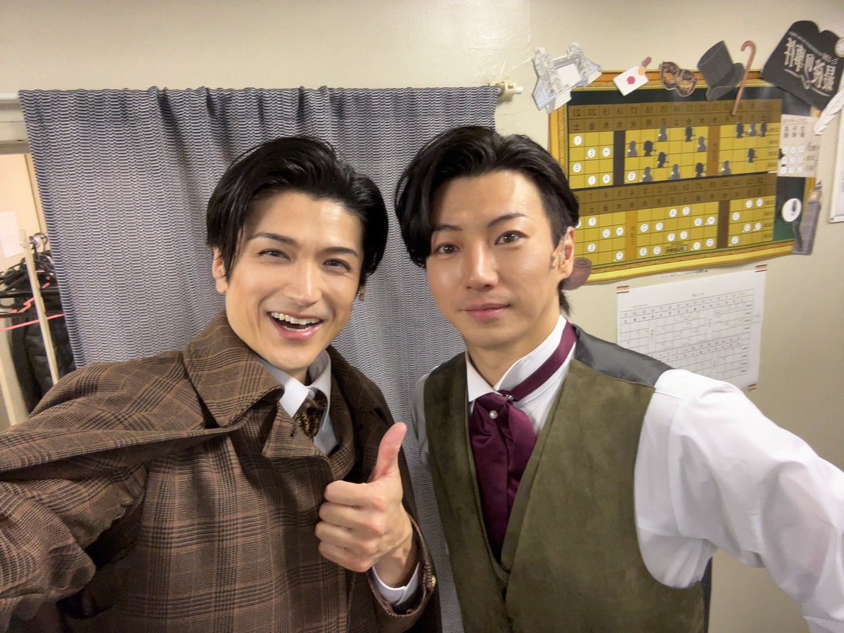 hiroshi_yazaki's tweet photo. #最後の事件 
マチネ公演無事終了。
大ちゃんとはまだ2回目ですが、稽古の日々もあって洗練スピードが早いす🤝
次回の対決もとても楽しみ。

次は
20日に初対決、太田ホームズ🕵️
23日に三たび、渡辺ホームズ🕵️
です！お待ちしておりますっ！ https://t.co/maXYD7CHW1