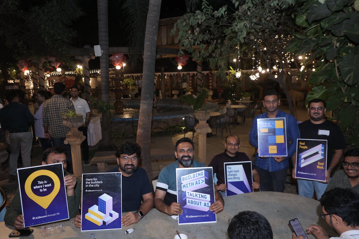 Surat doesn't wait for permission to build. It just builds. 🔥

<a href="/AIBoomi/">AIBoomi</a> Annual Socials '26 touched down in one of India’s most entrepreneurial cities, and the room proved exactly why Surat punches above its weight.

65+ founders showed up with the same energy the Diamond City