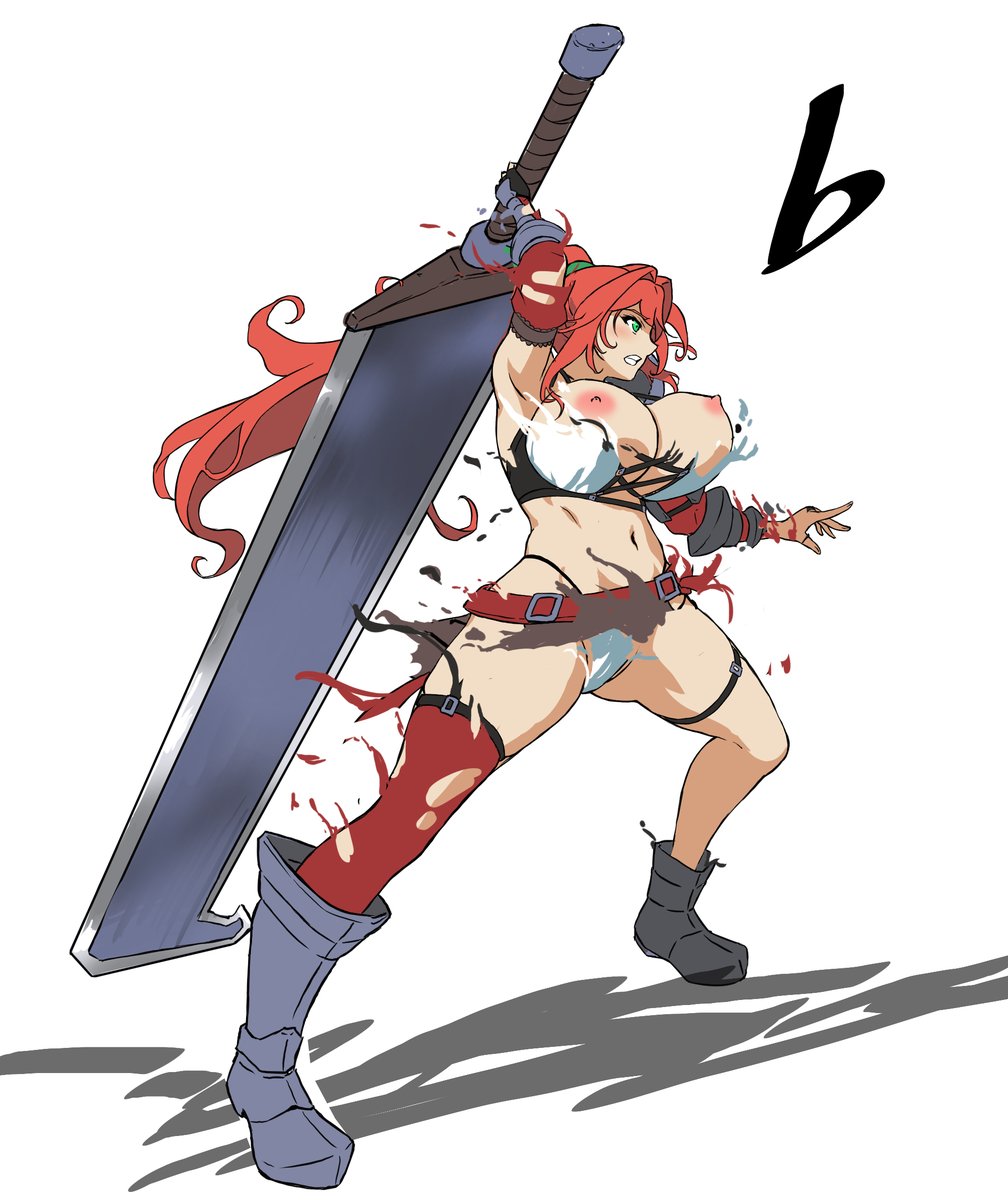 WhichSwitchのキャラはノーラの原画を担当しました。大剣のお姉さんです。最近強い女性描くことが多いですね 