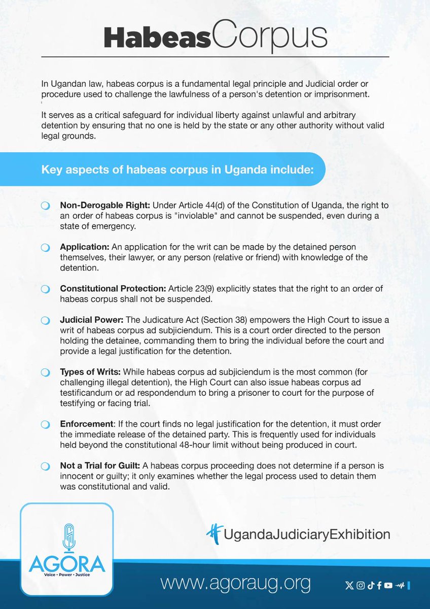 What do you know about Habeas Corpus?

#UgandaJudiciaryExhibition