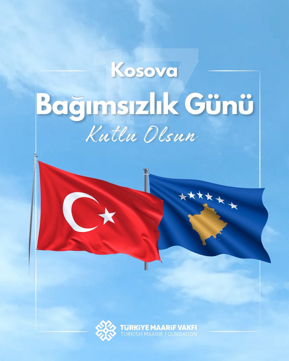 Kosova Bağımsızlık Günü’nün 18. yıl dönümü kutlu olsun! 🇽🇰🇹🇷
Urime Dita e Pavarësisë, Kosovë!