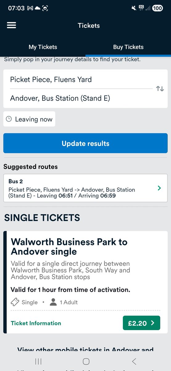 Not sure what's going onnhere <a href="/StagecoachSouth/">Stagecoach South</a> but the app won't allow me to purchase single tickets from Picket Piece on the app. Bus is late anyway (unsuprisingly) , but I wanted to see what was cheaper singles or daily. Also leaving in the past? How does that work?