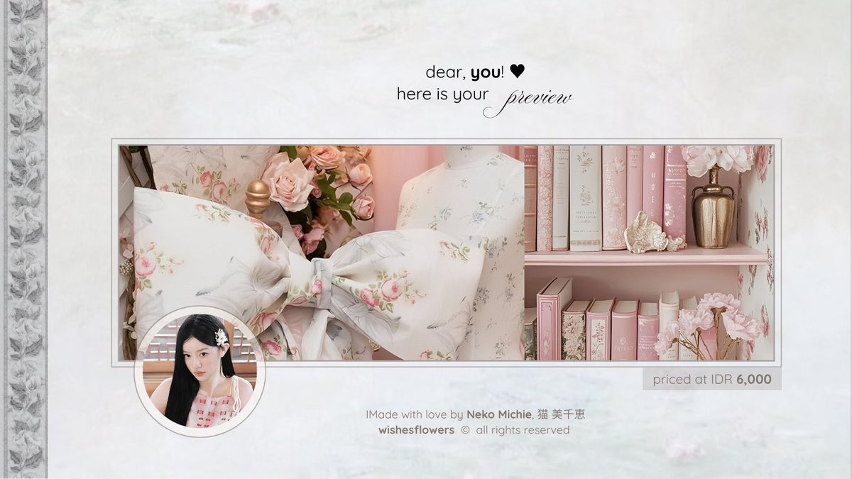 wishesflowers's tweet image. a repost will be appreciated! ♥︎

#zonauang  #zonaba  |  afternoon, dearests! here I present to you, (6) ready to wear layout from Minju of ILLIT latest updates. priced at IDR 6,000 + available in JPNGs. come &amp;amp; knock my direct message if you are interested in claim them!  𓍯 ⊹