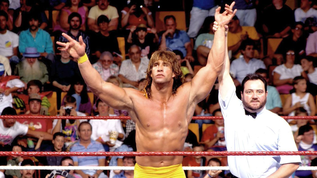 WWFWrestling1's tweet photo. "The winner of this contest... the Texas Tornado, Kerry Von Erich!" 🌪️ #WWF #WWE #TimWhite #KerryVonErich https://t.co/eMnT5X4mGQ