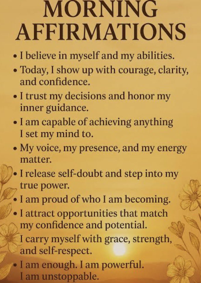 Start your day off with positivity!

MORNING AFFIRMATIONS