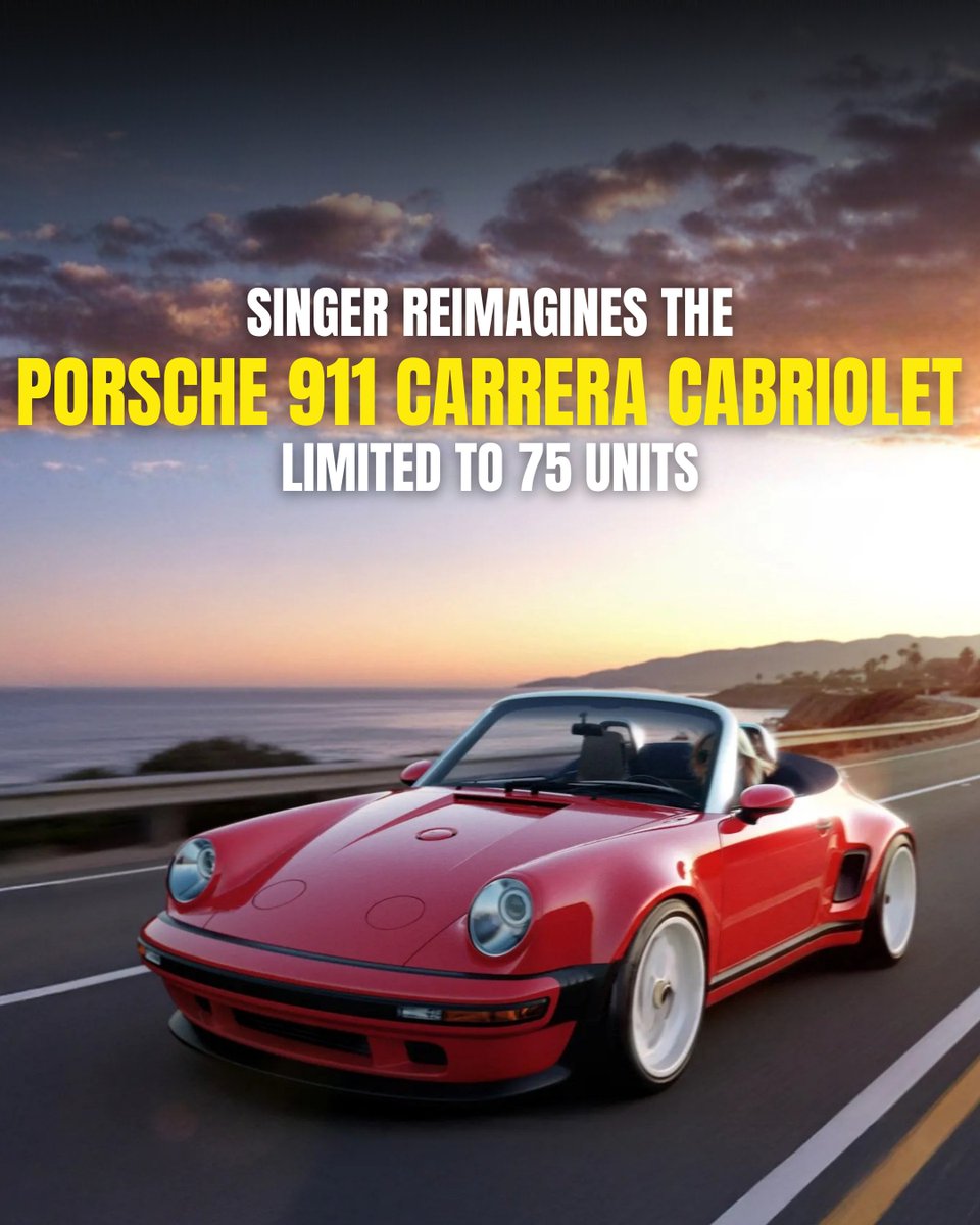 AUTOTODAYMAG's tweet photo. An open-top 911, imagined the way enthusiasts always wished it existed.
Meet the Porsche 911 Carrera Cabriolet Reimagined by Singer.
#SingerVehicleDesign #Porsche911 #Singer911 #Restomod #Classic911 #ManualGearbox #AirCooled #AutomotiveArt https://t.co/1Lgprzgjpz