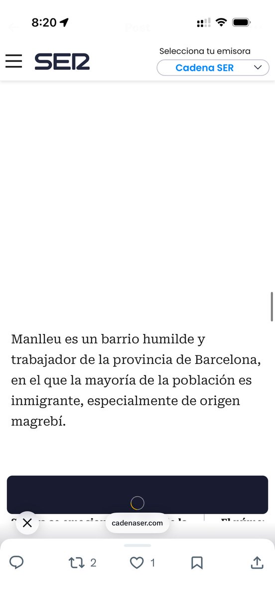 osramdj's tweet photo. @La_SER @andreajvilloria Manlleu barrio?? Y la mayoria inmigrantes?

Manlleu es ciudad, y de los 21300 habitantes que tiene aprox unos 5000 son de nacionalidad extrangera. Gracias por corregirlo @adreajvilloria https://t.co/aXXh3rfosr
