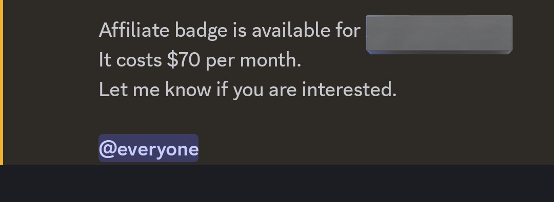 So you guys are paying for affiliate badge??? 😳

Y’all are unserious in this industry.
