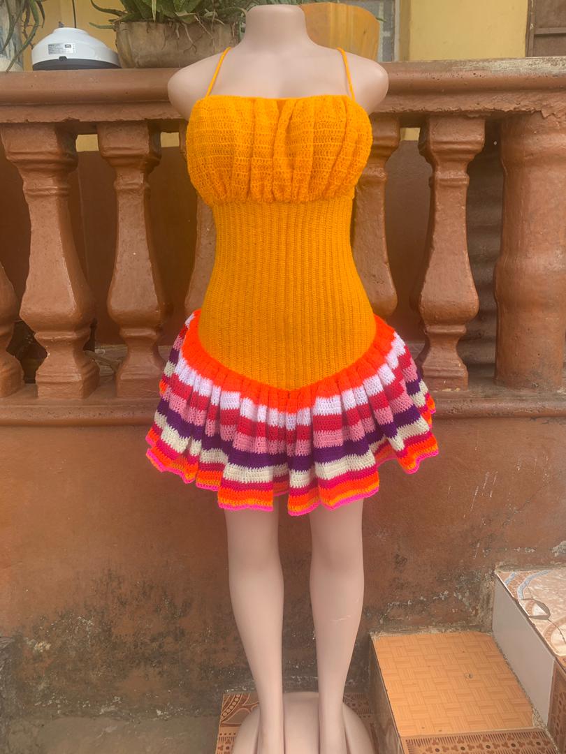 I'm a crochet artist from Sierra Leone
I made this beautiful dress