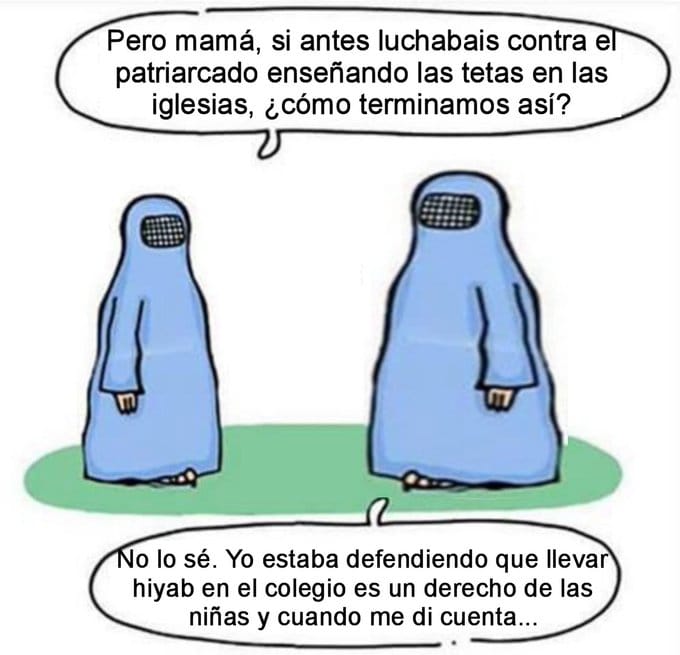 pazlat's tweet photo. @amnistiaespana @GPPopular @gpscongreso @SumarGP @PodemosCongreso @Esquerra_ERC @EHBilduCongreso @eajpnv_Madrid @vox_es @obloque @JuntsXCat Mientras mujeres d países musulmanes luchan para acabar con la imposición dl velo, aquí uds defienden el derecho a llevarlo. El velo es 1 INSTRUMENTO para imponer la sumisión dlas mujeres, NO ES LIBERTAD. Č♀️atea jamás aceptaré q otras♀️sean señalizadas con 1prenda patriarcal https://t.co/R6TbuuFtvH
