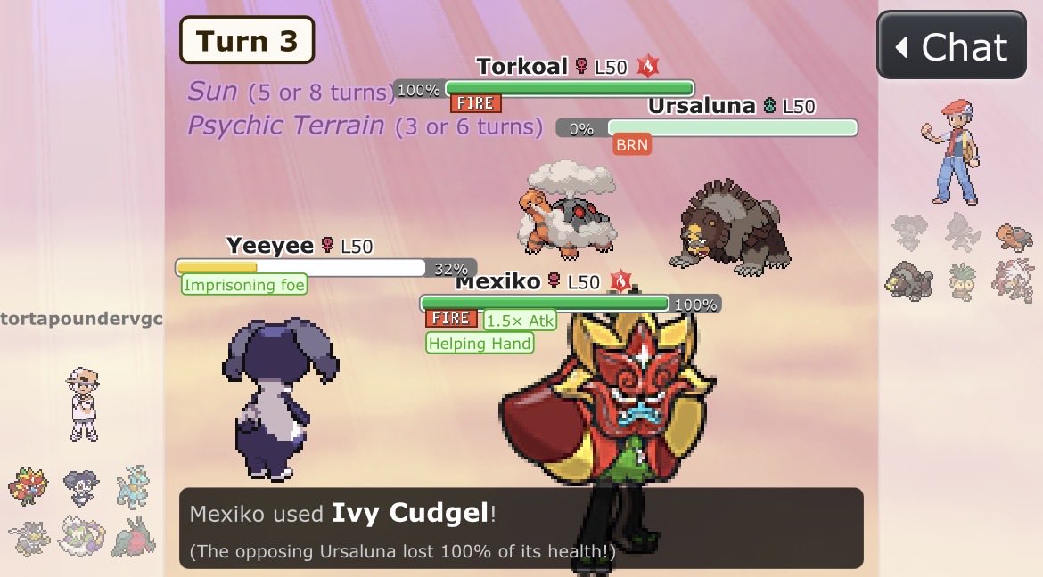 +1 92+ Atk Tera-Fire Ogerpon-Hearthflame Helping Hand Ivy Cudgel (1.2x Mask Boost) vs. 252 HP / 4 Def Ursaluna in Sun: 404-476 (170.4 - 200.8%) -- guaranteed OHKO