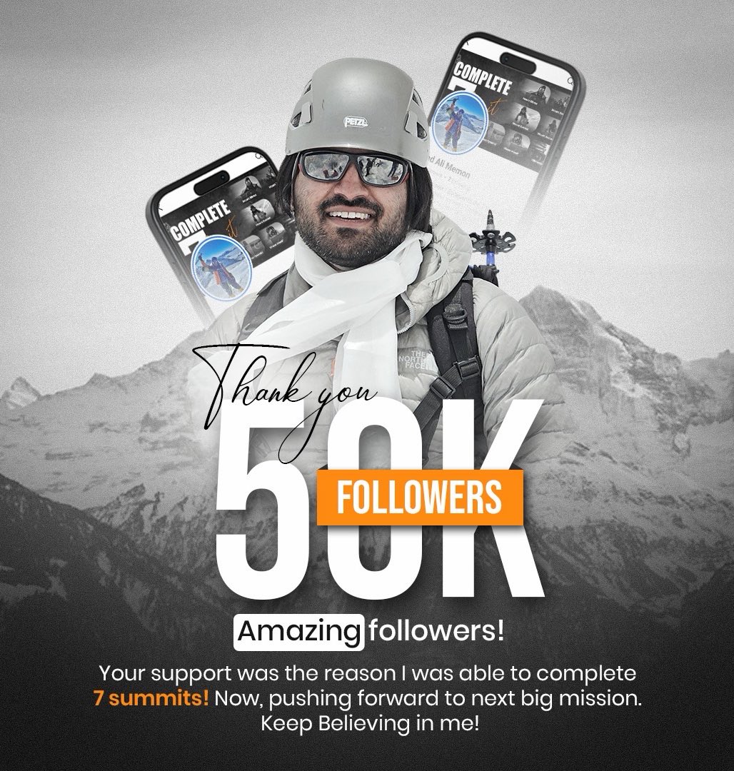 50K strong on Facebook! 🙌

From dreaming big to standing on the Seven Summits, this journey was never mine alone it was powered by your support, your messages, and your belief in me.

Grateful for every single one of you. This is just the beginning. Thank you 🤍