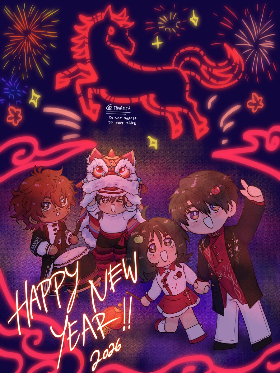 恭喜发财🏮🎇
year of Horse 🐎

--
🐺Adisorn Moore 🐰Christian
🍎夏以昼 🍏神利
#恋与深空 #夏以昼 #onlineobsession #adisornmoore #rkgk
